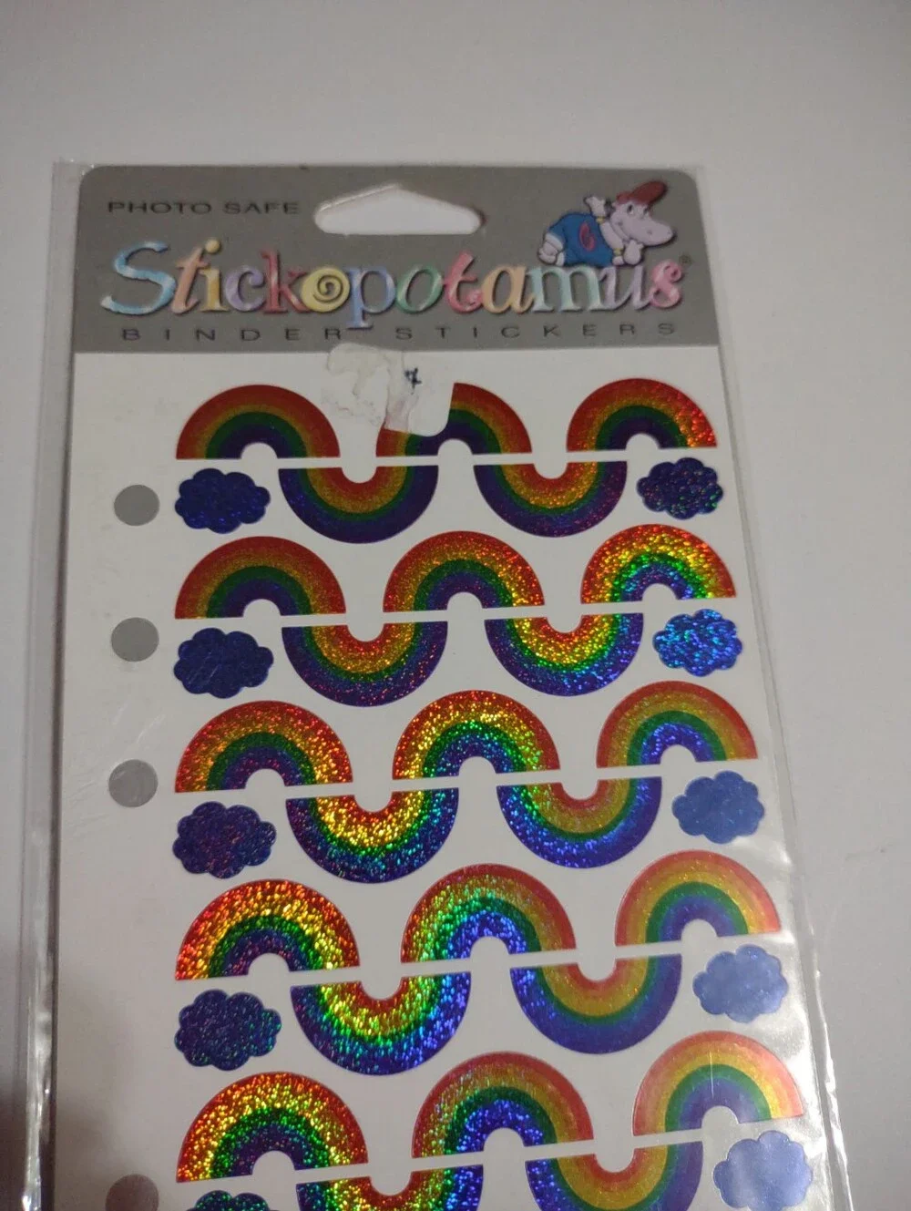 Vintage Rainbow Stickers Stickopotamus Holographic Stickers Rainbow & Clouds